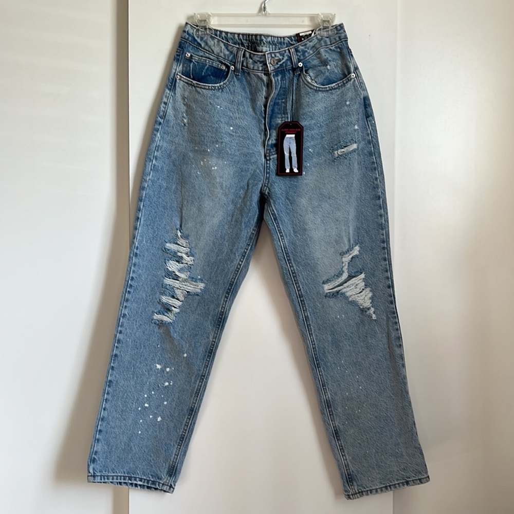 NOBO high rise relaxed straight leg boyfriend jean - Picture 4 of 10